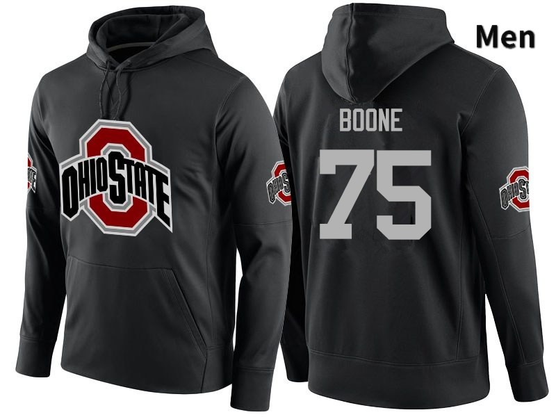 Men's Ohio State Buckeyes #75 Alex Boone Black Name Number College Football Hoodies 23DV042DX